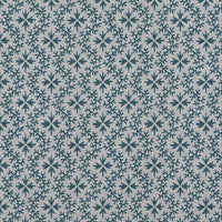 Blue Abstract Linen Curtain Fabric - Unica Blue Stone - Natural base fabric.