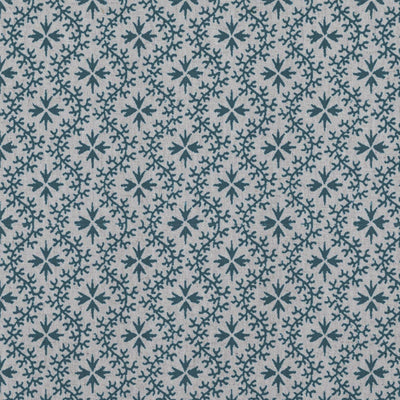 Blue Abstract Linen Curtain Fabric - Unica Blue Stone - Natural base fabric.