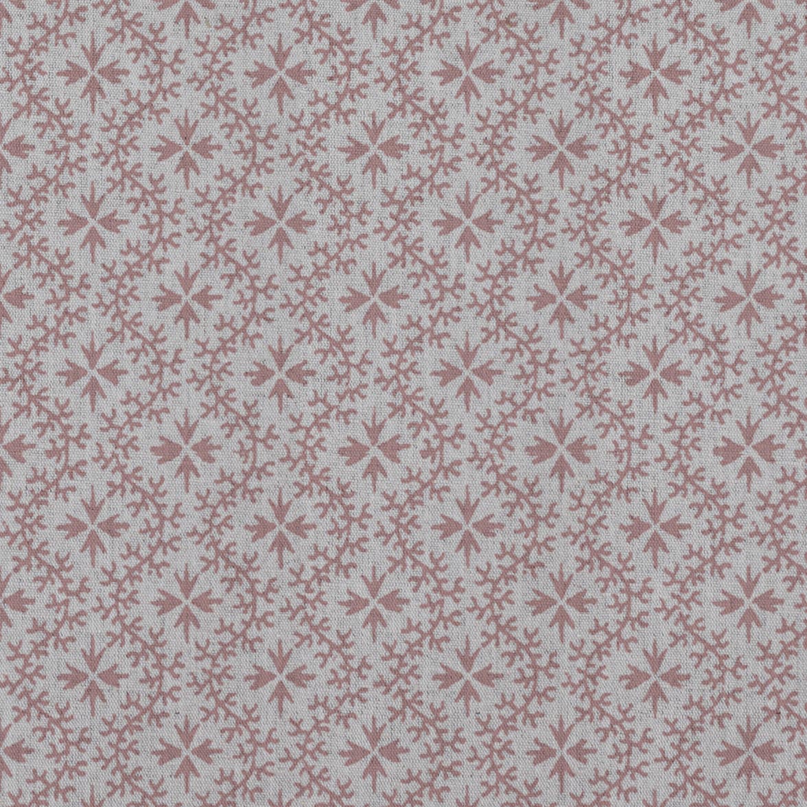 Pink Abstract Linen Curtain Fabric - Unica Dusty Pink - Natural base fabric.
