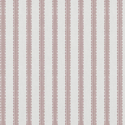 Pink Patterned Linen Curtain Fabric - Fionna Peony-WHT - White base fabric.