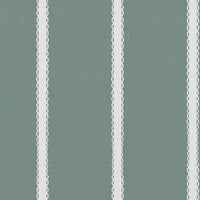Light Green Striped Linen Curtain Fabric - Franny Sage-WHT - White base fabric.