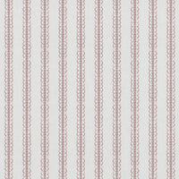 Pink Striped Linen Curtain Fabric - Kamillah Peony-WHT - White base fabric.