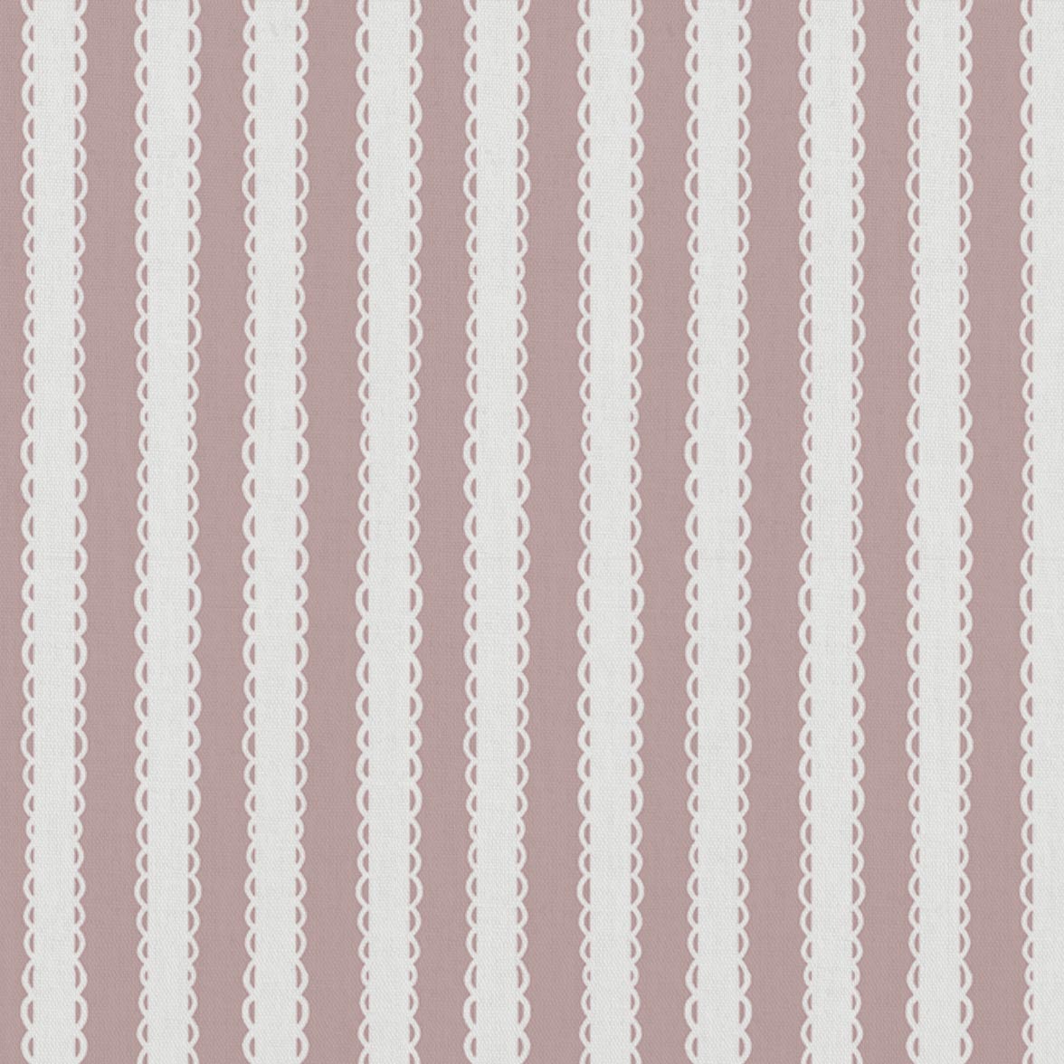 Pink Striped Linen Curtain Fabric - Lisabella Peony-WHT - White base fabric.