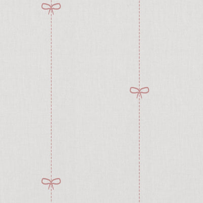 Pink Striped Linen Curtain Fabric - Mimmi Dusty Pink-WHT - White base fabric.
