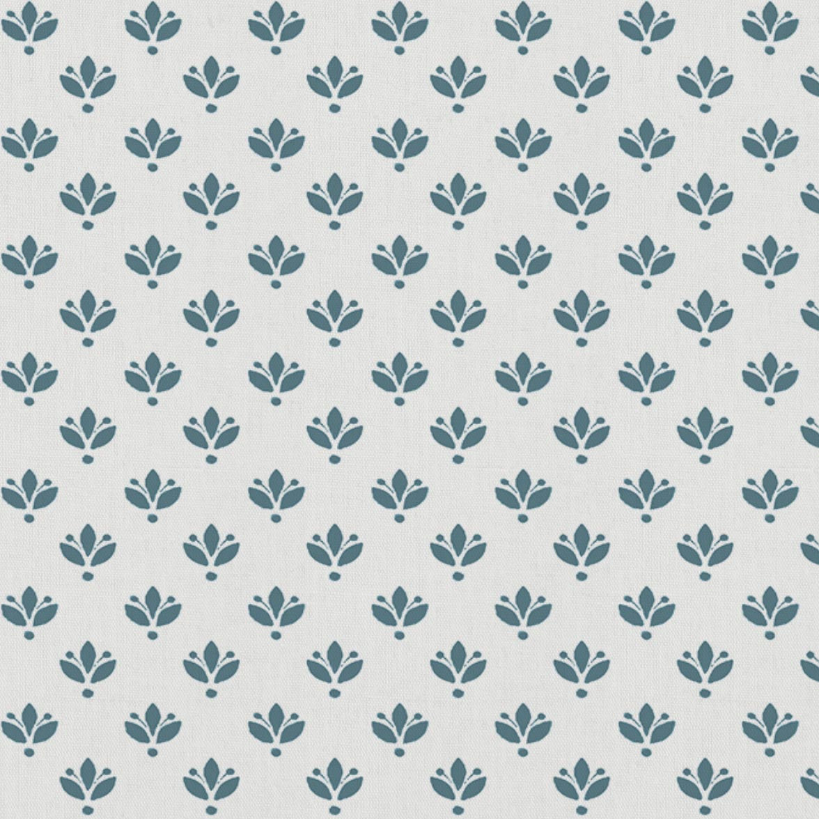 Blue Botanical Linen Curtain Fabric - Olgie Paris Blue-WHT - White base fabric.