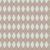 Pink Abstract Linen Curtain Fabric - Ronelle Peony-WHT - White base fabric.