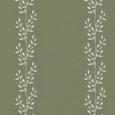 Shena Moss INV - White fabric with botanical Green inverted  print