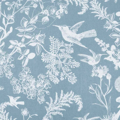 Marianne Agate Blue - French Toile Fabric for Curtains