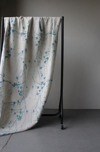 Berry Marine - Botanical Blue print on Linen Cotton fabric