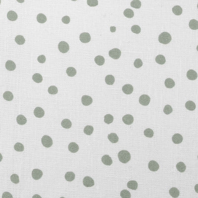 Dottie Meadow-WHT - Dotted fabric with Green spots, 100% Linen