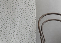 Dottie Meadow-WHT - Dotted fabric with Green spots, 100% Linen