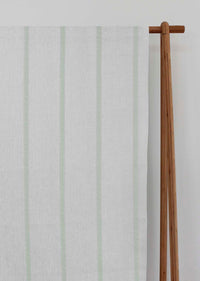 Rune Meadow - vertical Green tone striped fabric.
