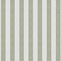 Evianne Moss-WHT - White curtain fabric with Green Striped print