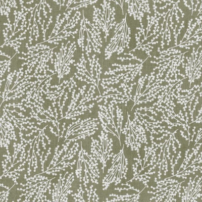 Lisbell Moss - Curtain fabric with Green botanical print