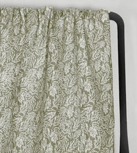 Lisbell Moss - Curtain fabric with Green botanical print