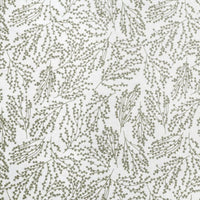 Lisbell Moss-WHT - White linen fabric with Green botanical print