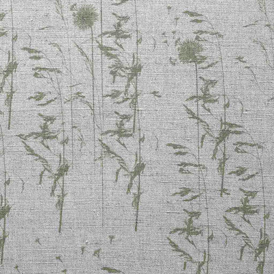 Breeze Moss - Curtain fabric with Green botanical pattern