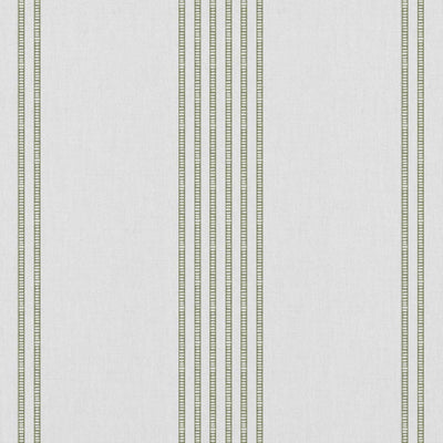 Brea Moss-WHT - White fabric with Striped Green print