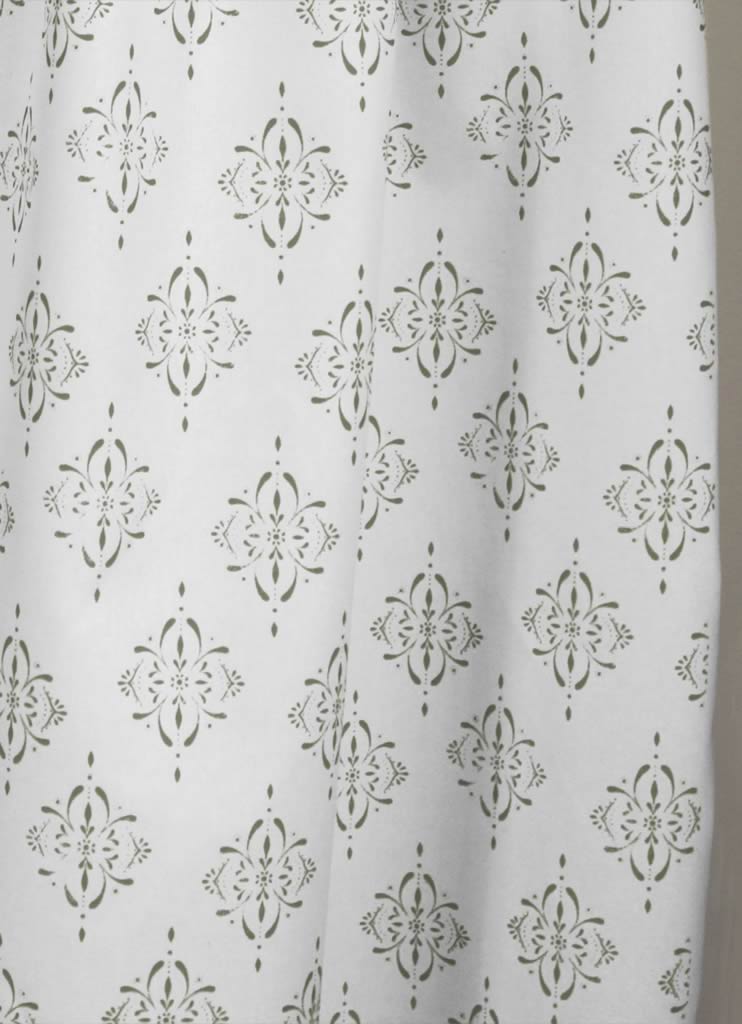 Britt Moss - curtain fabric with Green abstract print