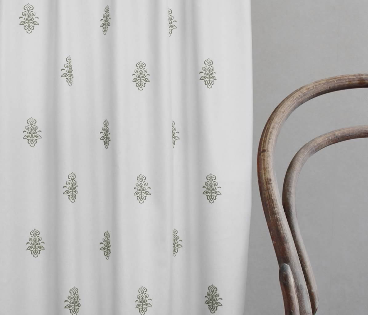 Lisana Moss - Curtain fabric with Green abstract print