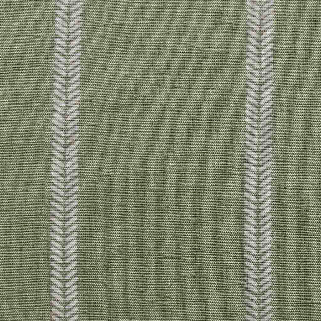 Rana Moss - Green curtain fabric with hand drawn stripes