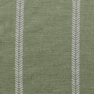 Rana Moss - Green curtain fabric with hand drawn stripes