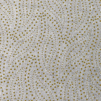 Pia Mustard - Curtain fabric, abstract Mustard Yellow leaf pattern