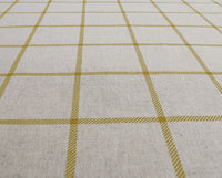 Tove Mustard - Checked fabric with Yellow checks for curtains, roman blinds