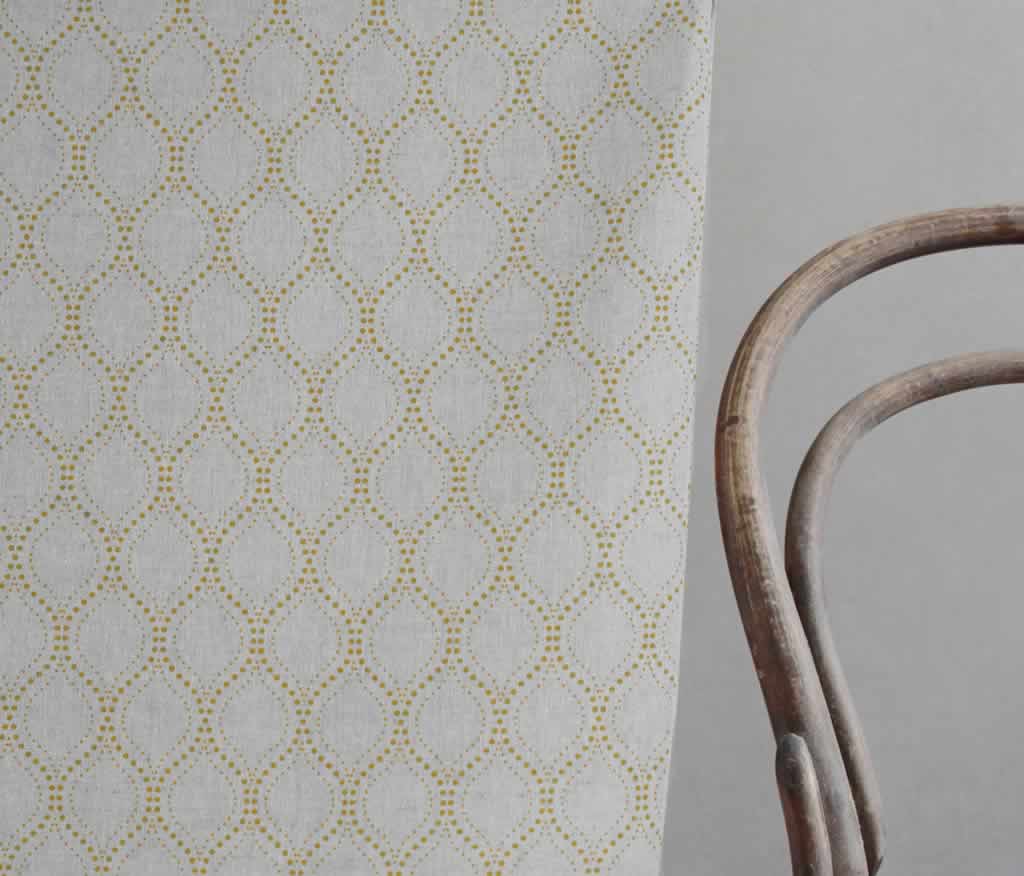 Sara-NAT Mustard - Curtain fabric with Yellow abstract print