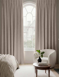 Natural Made to measure linen curtains - Blackout lined 100% linen Pleated heading. Greta Natural.