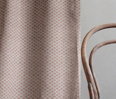 Erle New Blush - Natural curtain fabric, Pink contemporary print