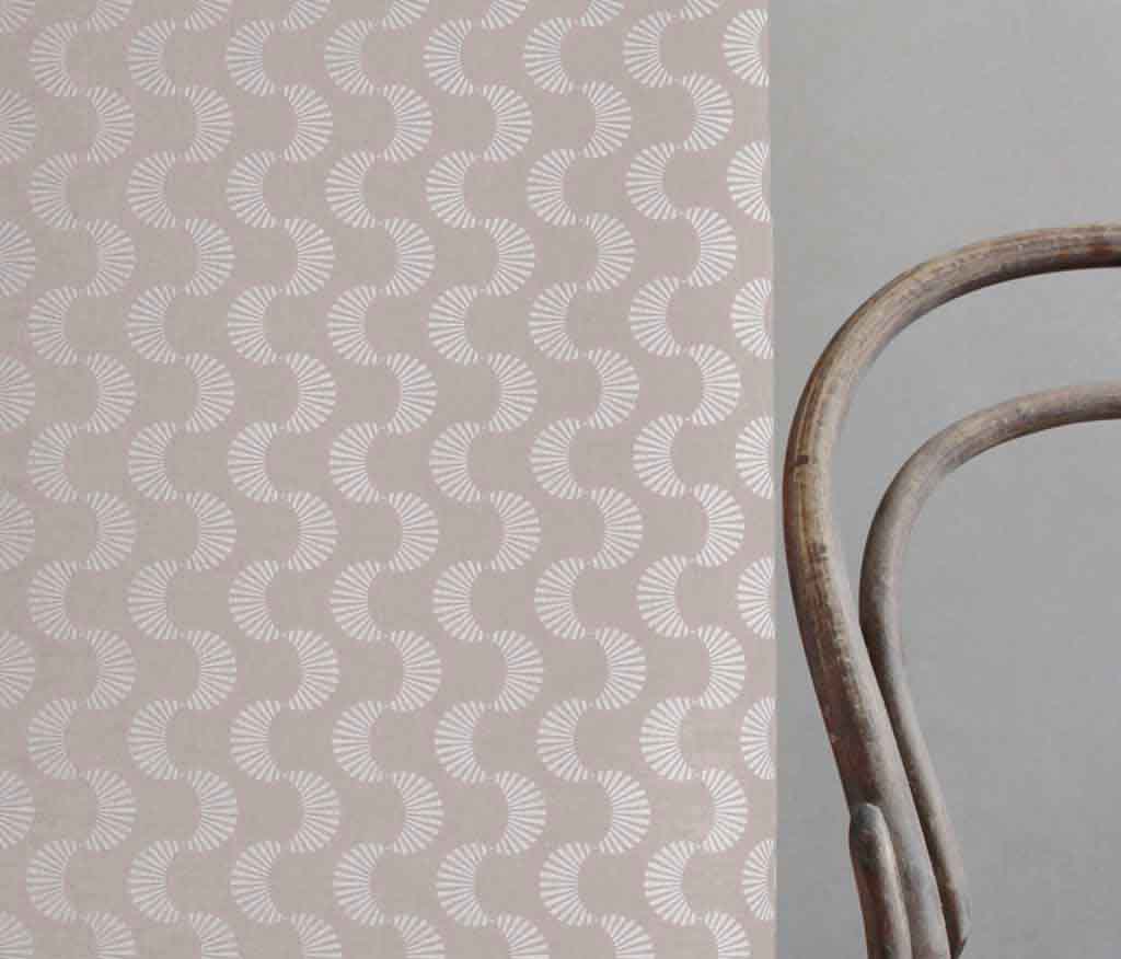 Naja New Blush - Curtain fabric with Pink abstract print