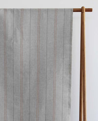Elise New Blush- Linen Cotton mix curtain fabric, Pink & Grey stripes