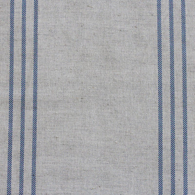 Telma Night Blue - Dark Blue stripes printed on Linen Cotton fabric