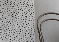 Dottie Noir-WHT - Dotted fabric with Black spots, 100% Linen