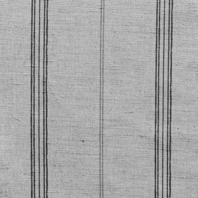 Elise Noir- Linen Cotton mix curtain fabric, Black & Grey stripes