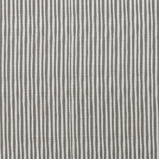 Maisa Nougat - Linen curtain fabric, Brown stripes