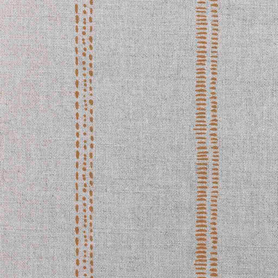 Rae Ochra - Curtain fabric with Yellow Orange hand drawn stripes