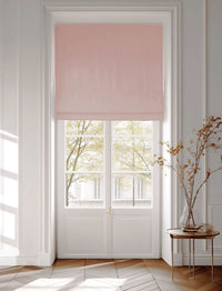 Pink cotton roman blind made of Amara Pale Rose fabric