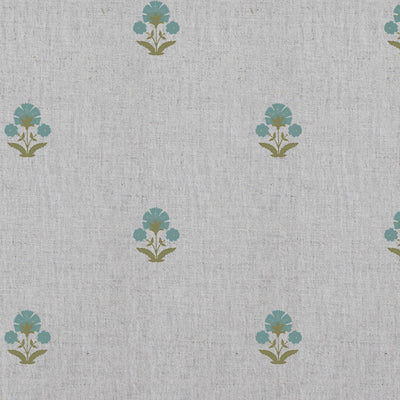 Penelope Sage Green - Curtain fabric with Green floral print