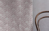 Katarina Peony - White linen fabric with Pink floral print