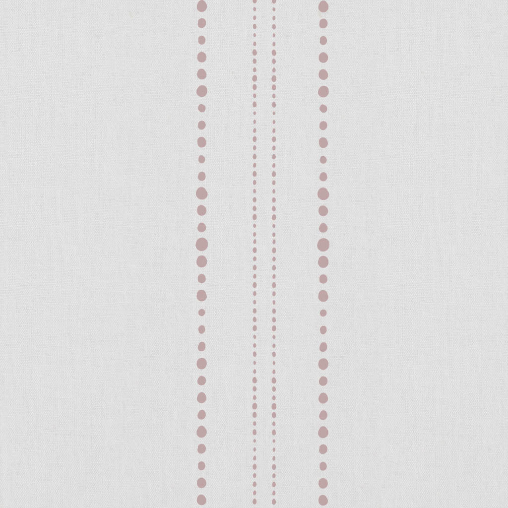 Reyna Peony-WHT - White fabric with Dotted Striped Pink print