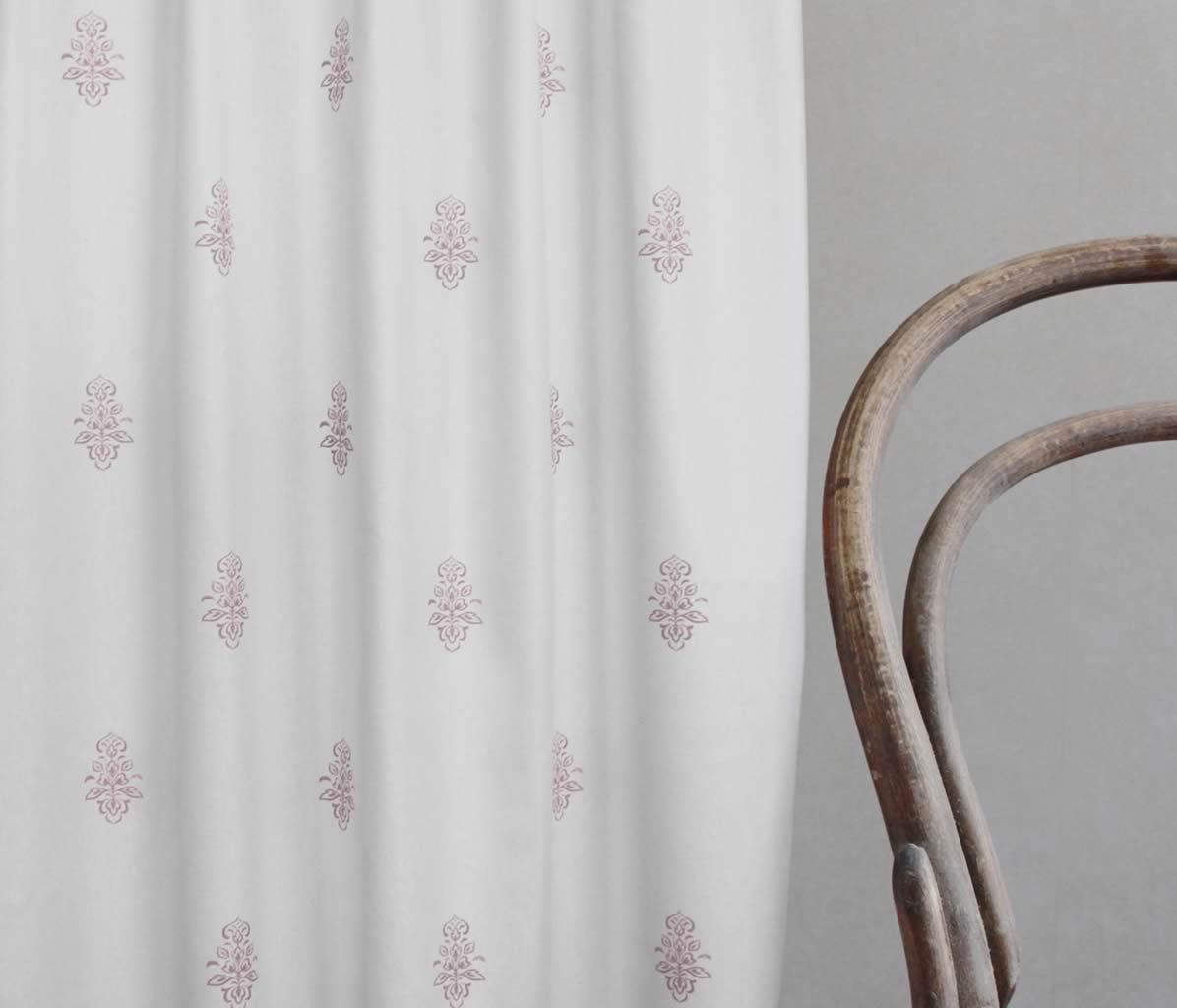 Lisana Peony - Curtain fabric with Pink abstract print
