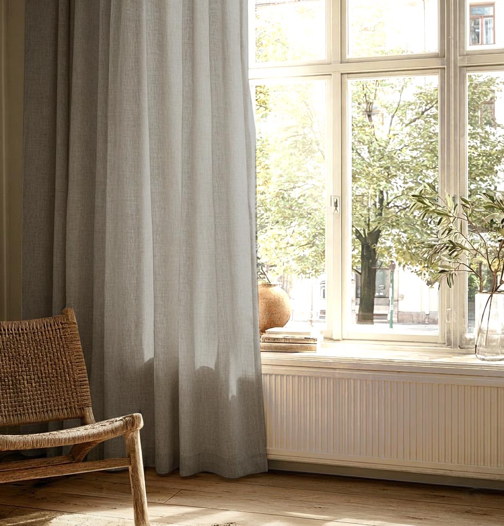 Grey Linen Mix Curtains