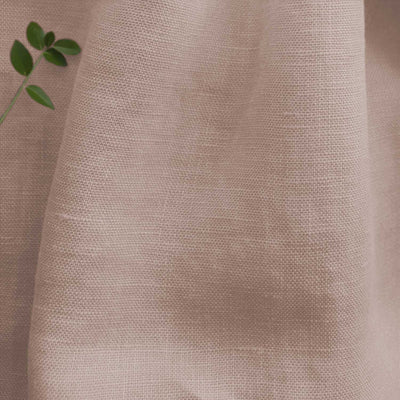 Pink 100% Linen Fabric - close-up. Bea Powder Pink by Ada & Ina Fabrics