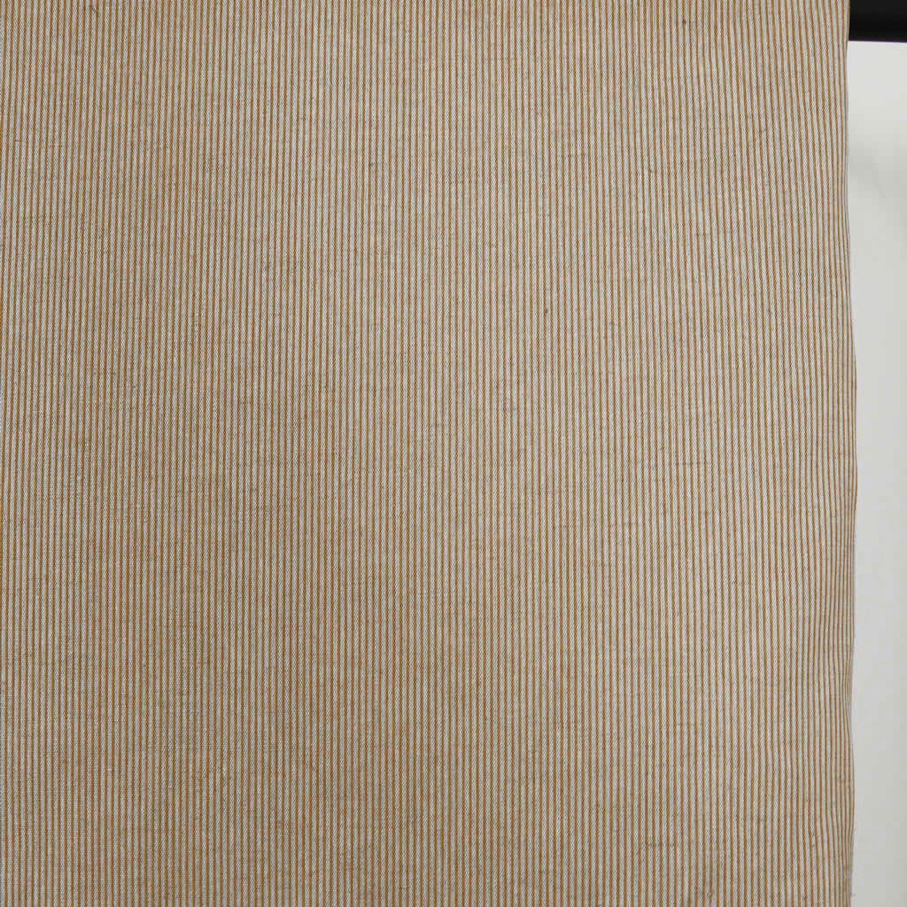 Pinni Gold Ochra - Curtain fabric with Orange Yellow striped print