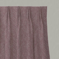 Red Patterned Linen Pleated Curtain - Alma Wine - Natural base fabric.
