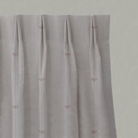 Pink Striped Linen Pleated Curtain - Mimmi Dusty Pink - Natural base fabric.