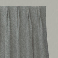 Green Botanical Linen Pleated Curtains - Alma Sage - Natural base fabric.