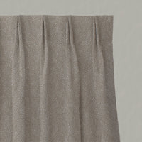 Brown Botanical Linen Pleated Curtains - Alma Sand - Natural base fabric.